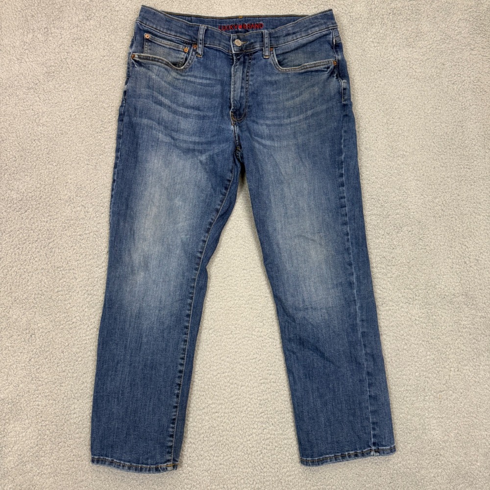Lucky Brand 223 Straight Leg Mens Jeans 34x29 Medium Wash Denim Blue